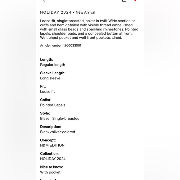 H&M EMBELLISHED TWILL JACKET - Picture 6 of 6